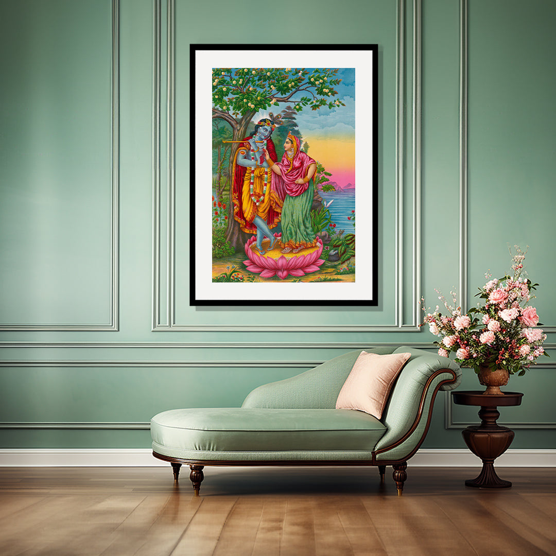 Raja Ravi Varma Artwork Painting - Radha Krishna 2