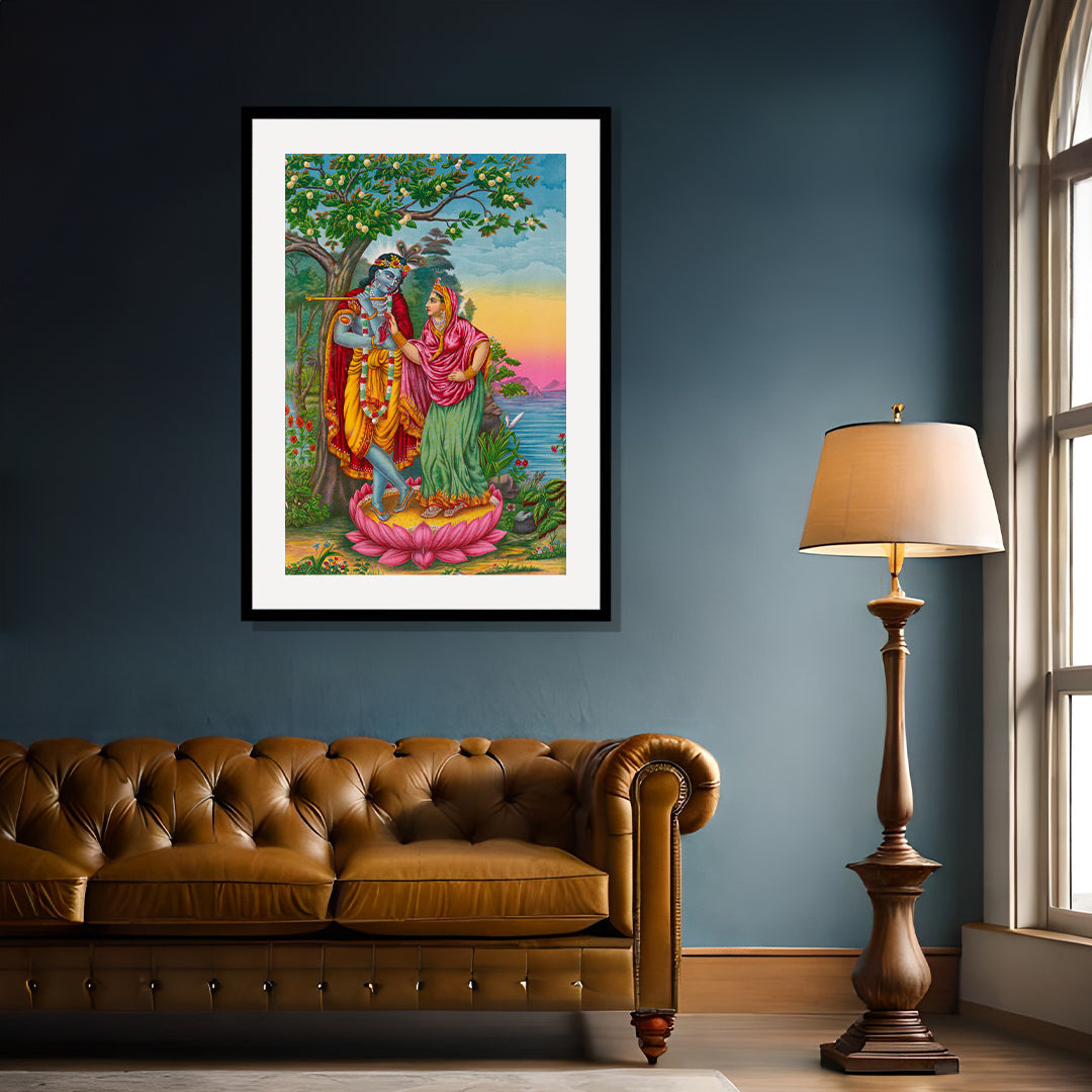 Raja Ravi Varma Artwork Painting - Radha Krishna 2