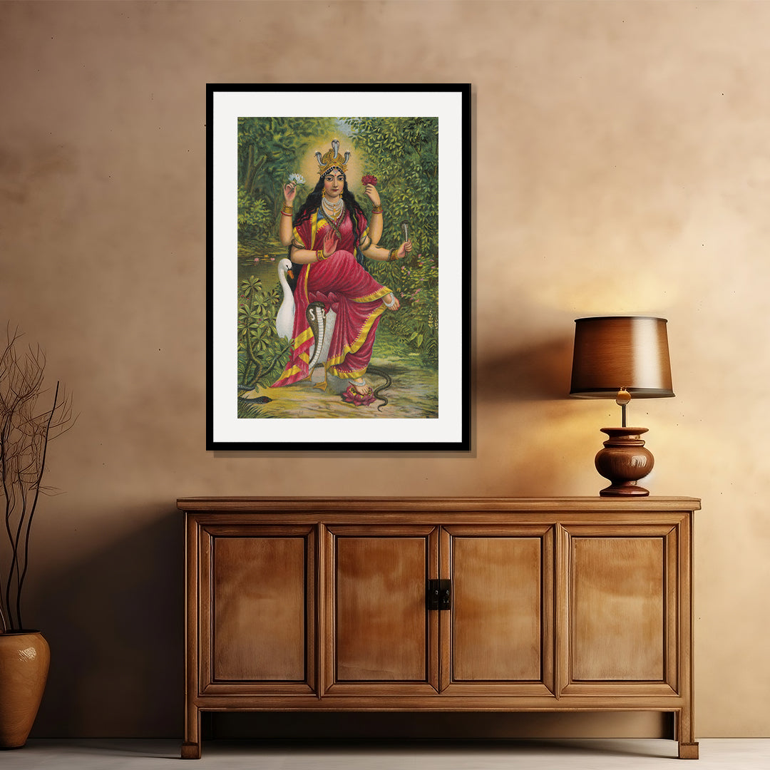 Raja Ravi Varma Artwork Painting - Manasa Devi