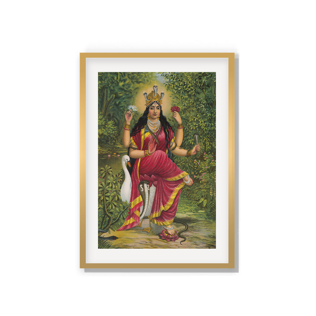 Raja Ravi Varma Artwork Painting - Manasa Devi
